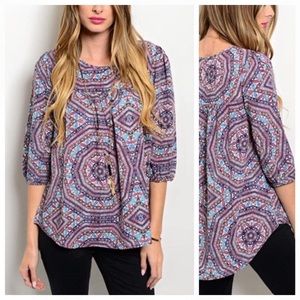 🆕💜LAST ONE/small(4/6) multicolored, hi/low hemline top
